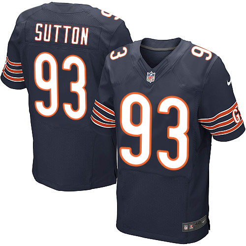 Men's Elite Will Sutton Nike Jersey Navy Blue Home - #93 NFL Chicago Bears